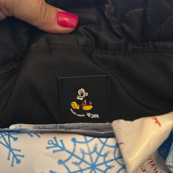 Mickey Mouse by Zara Sleek Black Quilted Bag with Adjustable Straps main image 5